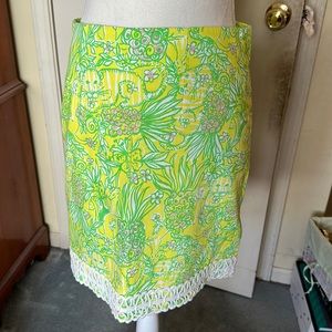 Lily Pulitzer Yellow and Lime Green Skirt